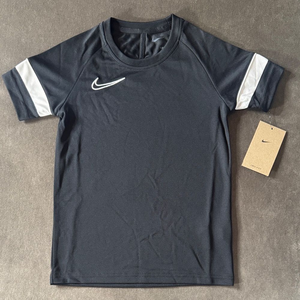 Nike Kids Academy Soccer Jersey Black Short Sleeve Top DV2849-010 Dri-Fit XS NWT